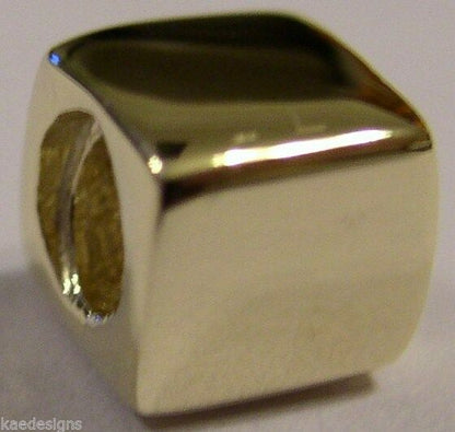 Kaedesigns, Genuine Heavy 9ct Yellow Or Rose Or White Gold Or Silver Plain Box Bead