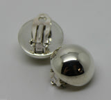 Genuine New Sterling Silver 925 Half 14mm Ball Round Earrings Clip-ons