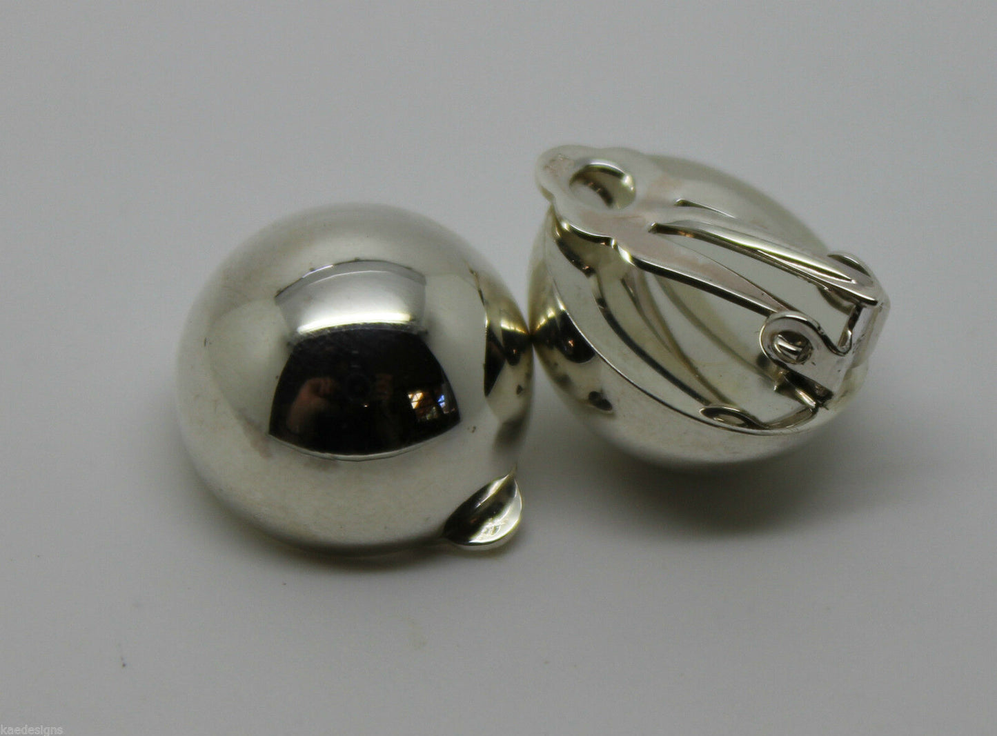 Genuine New Sterling Silver 925 Half 16mm Ball Round Earrings Clip-ons