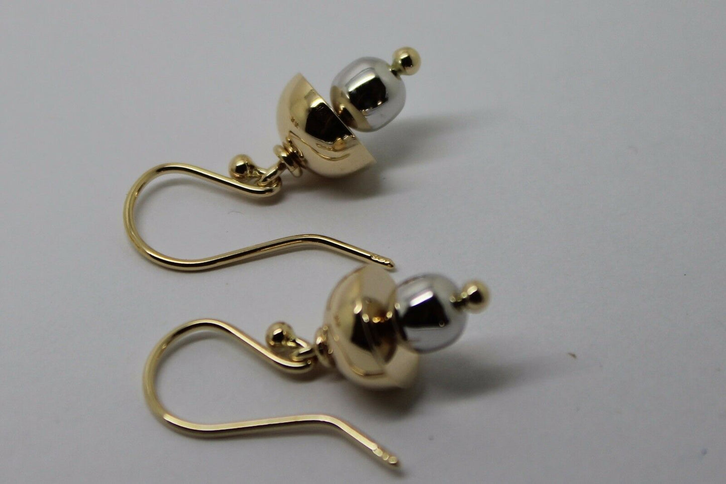 Kaedesigns Genuine 9ct 9k Yellow & White Gold Fancy Hook Earrings