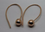 Genuine New Large Hooks 9ct Yellow, Rose or White Gold 6mm Euro Ball Drop Earrings