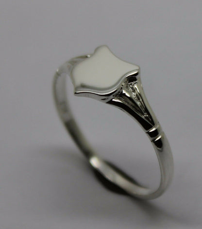 Kaedesigns, Small New Genuine Sterling Silver Shield Signet Ring 243