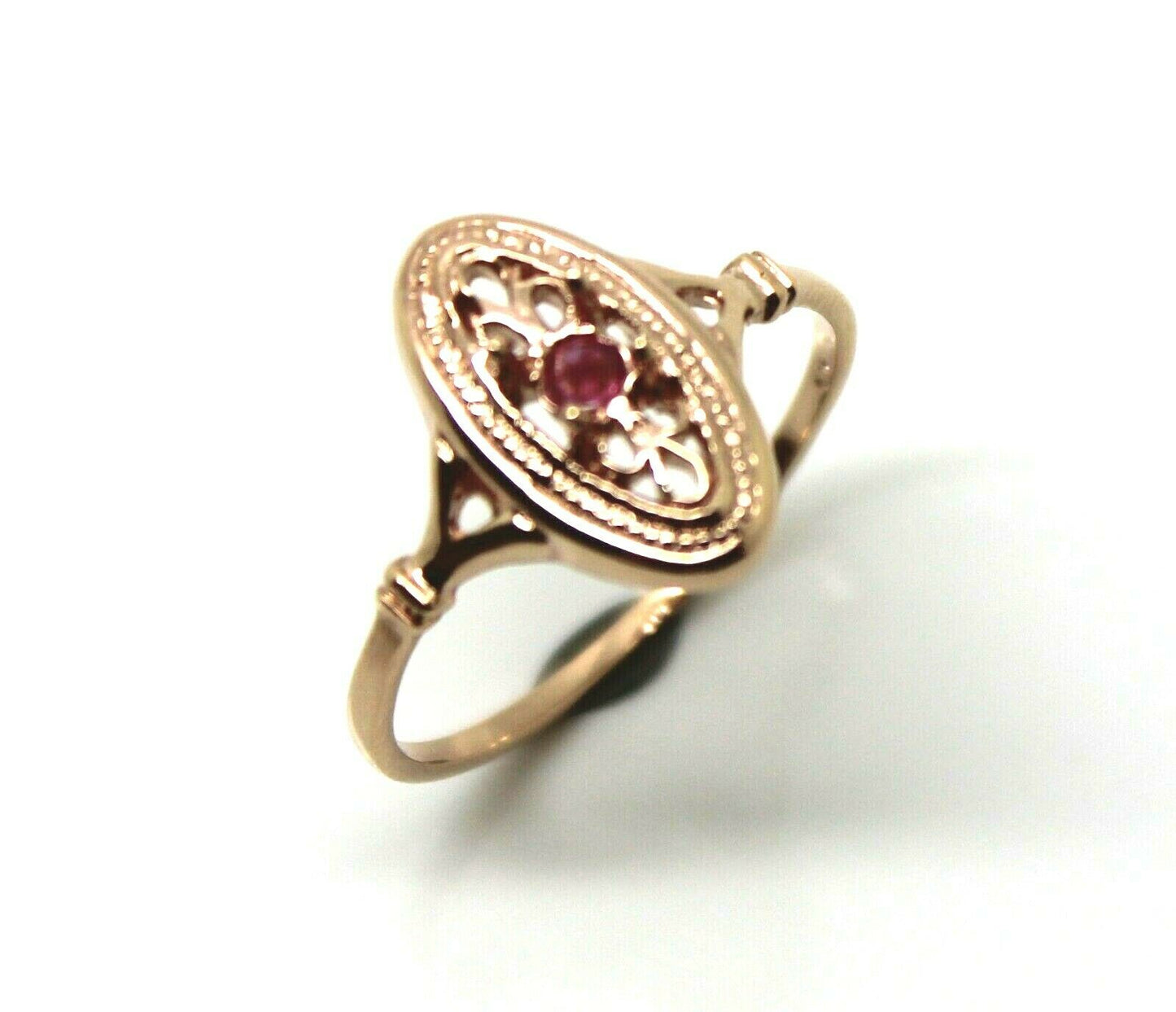 Kaedesigns New Genuine 9ct 9k Rose Gold Delicate Pink Sapphire Filigree Ring