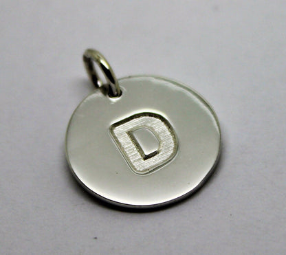 Kaedesigns, Genuine Solid Sterling Silver Initial Pendant - All Letter Available