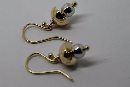 Kaedesigns Genuine 9ct 9k Yellow & White Gold Fancy Hook Earrings