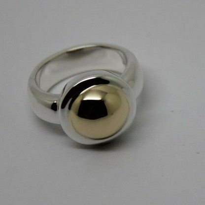 Size Q 1/2  Kaedesigns New Genuine Sterling Silver & 9ct Yellow Gold Half Ball Ring