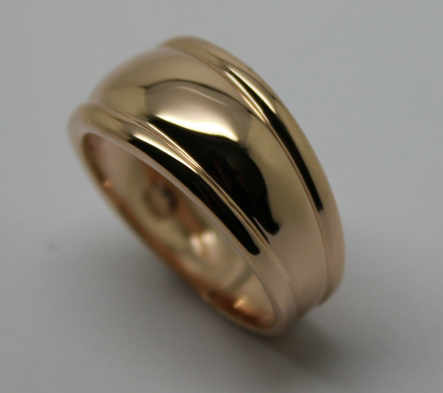 Genuine 9ct 9kt 375 Full Solid Yellow, Rose or White Gold Thick Dome Ring 10mm Wide Size N / 6.5