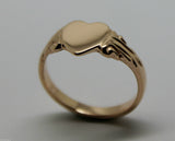 Kaedesigns New Size M Genuine New 9ct Yellow, Rose or White Gold 375 Heart Signet Ring