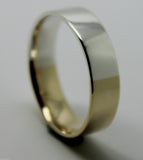 Genuine 9ct Yellow Gold & Sterling Silver 6mm Band Ring Size X