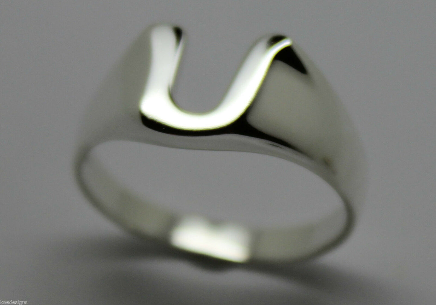 Kaedesigns, Genuine 9ct 9k Solid Yellow Or Rose Or White Gold 375 Large Initial Ring U