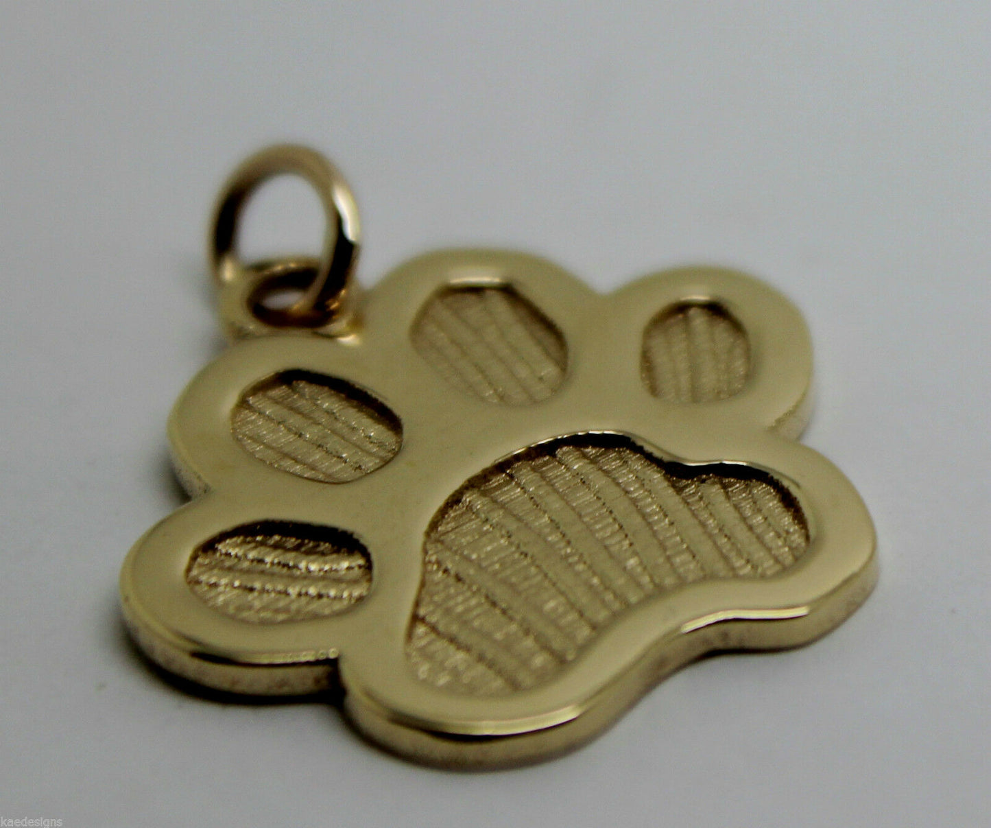 Kaedesigns, Large 9ct Yellow or Rose or White Gold charm Dog Animal PAW Pendant