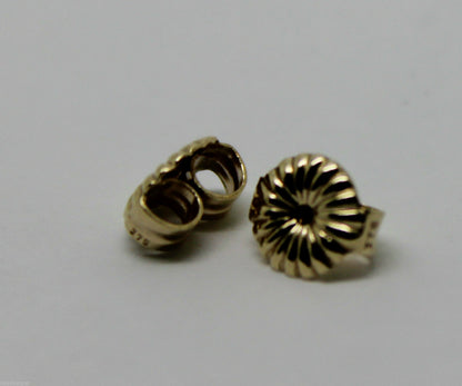 Kaedesigns,9ct Yellow Or White Gold Flower Earring Butterfly Backs 5.5mm Or 9mm