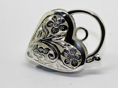 Kaedesigns New Sterling Silver Largest Heavy Large Heart Locket Padlock Filigree