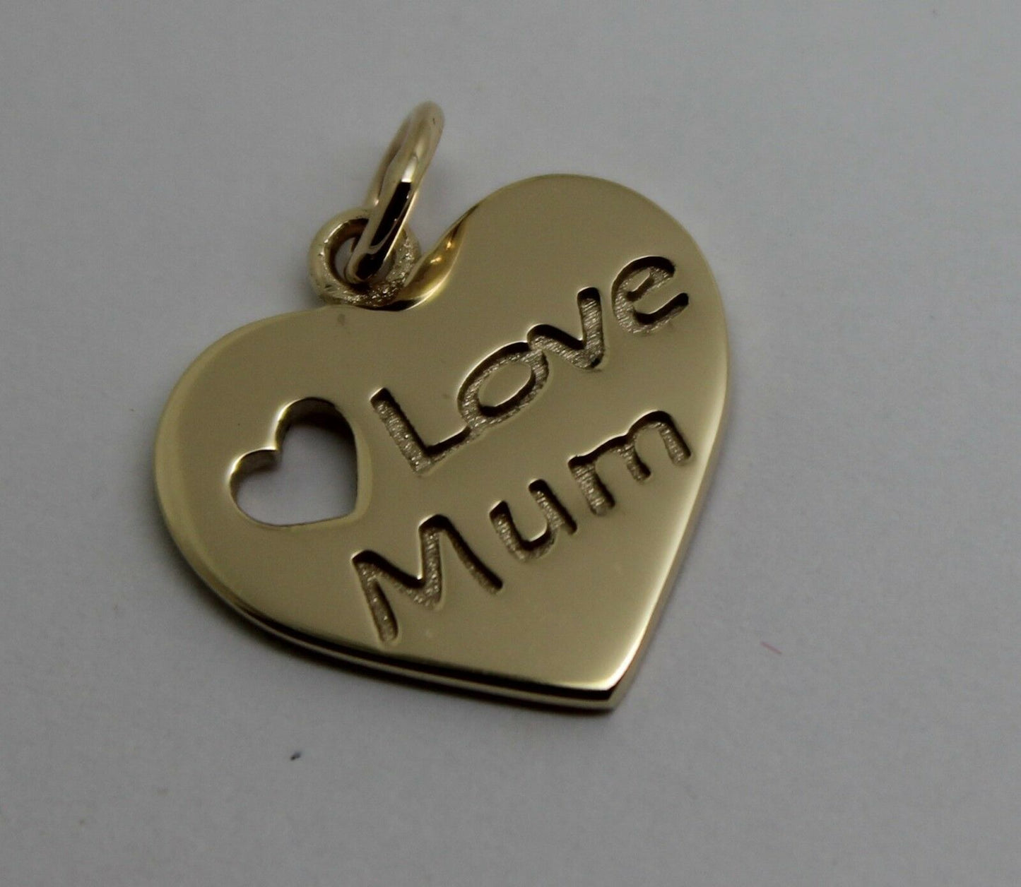 Kaedesigns, Genuine 9K 9ct Yellow, Rose or White Gold I Love Mum Shield Pendant