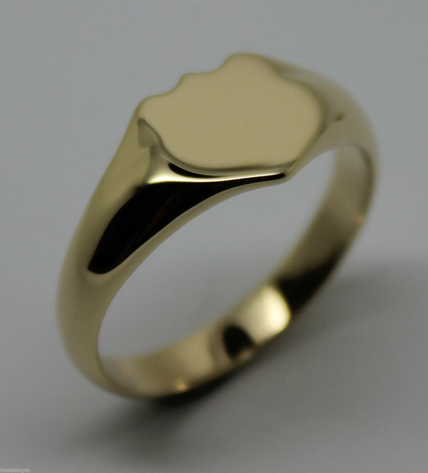 Genuine Heavy 375 Solid 9ct 9k White Or Rose Or Yellow Gold Shield Signet Ring