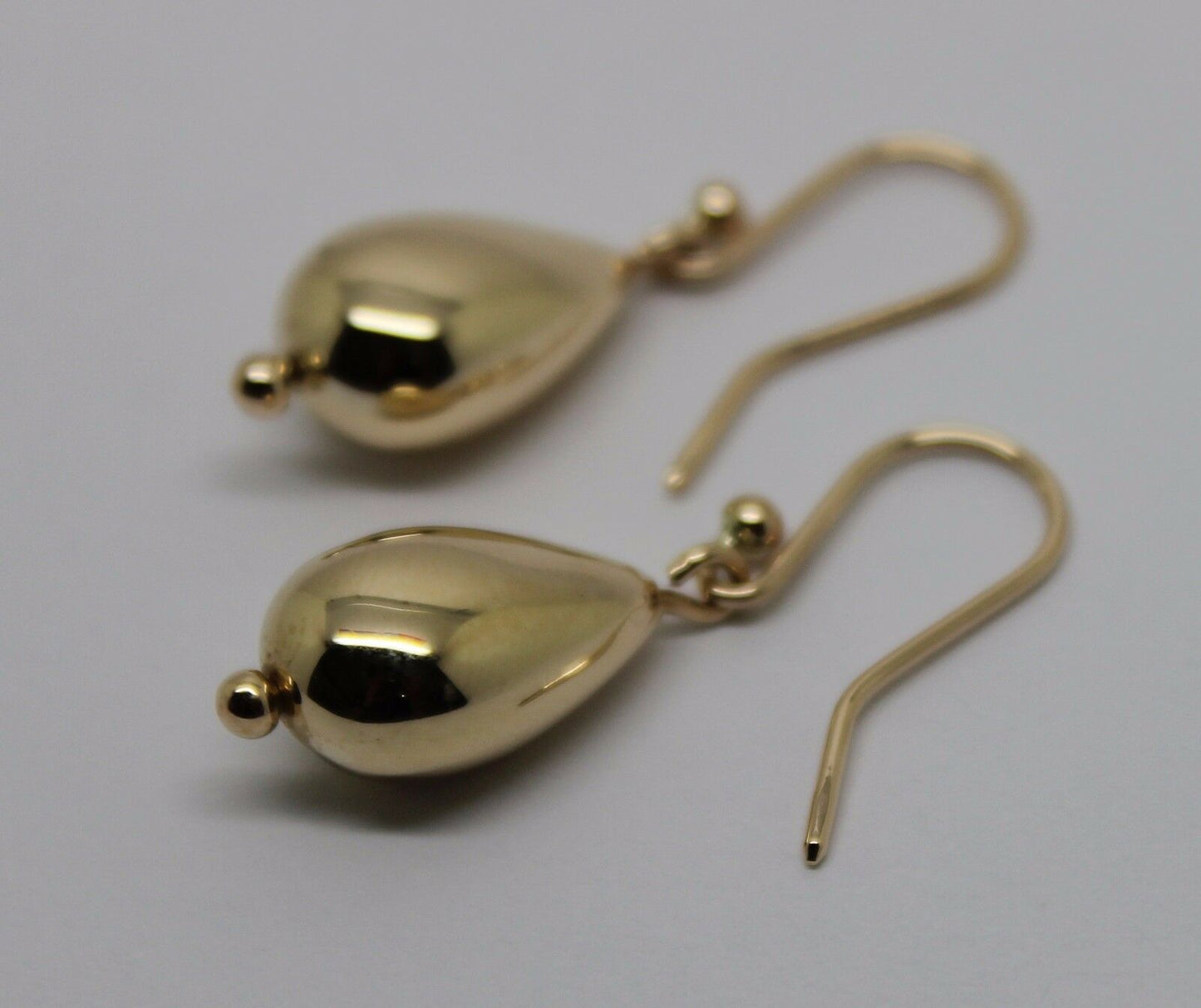 Genuine 9ct 9kt Solid Yellow, Rose or White Gold Tear Drop Teardrop Hook Earrings