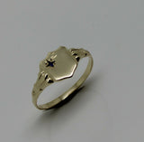 Size 7 / O  9ct 9k Small Yellow, Rose or White Gold Sapphire Shield Signet Ring