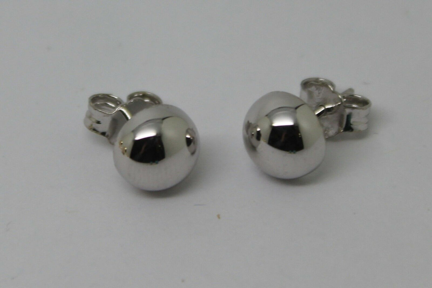 Genuine New 9ct Yellow, Rose or White Gold Euro Half 8mm Ball Stud Earrings