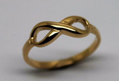 Genuine New 9ct Yellow, Rose or White Gold Solid Infinity Ring Size J