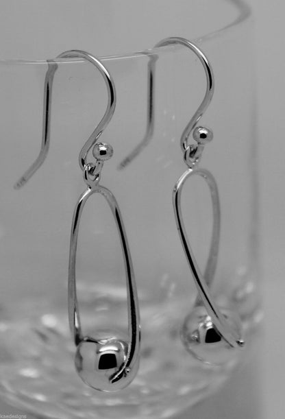 Kaedesigns, 9ct Yellow Or White Or Rose Gold  Hook Gold 8mm Ball Drop Earring