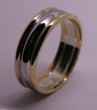 Genuine Full Solid 9ct White & Rose Gold Heavy Band Ring Size X