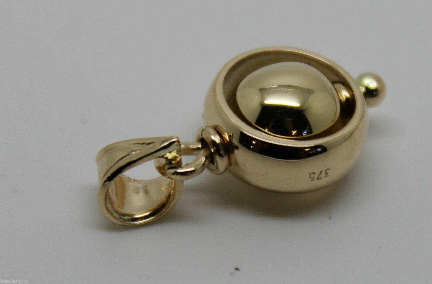 Kaedesigns New 9ct 9K Yellow, Rose or White  Gold Euro Belcher 8mm Ball Drop Pendant