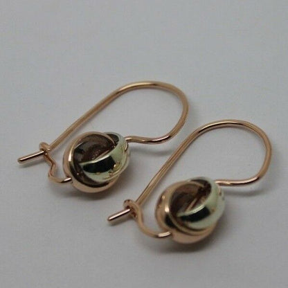 Kaedesigns New Genuine 9ct 8mm Rose & White Gold Belcher Spinning Earrings