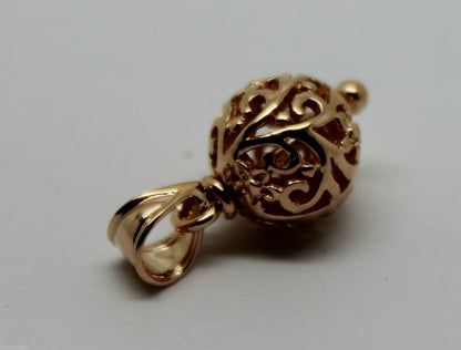 Genuine 9ct Yellow Gold or White Gold or Rose Gold 10mm Filigree Ball Pendant