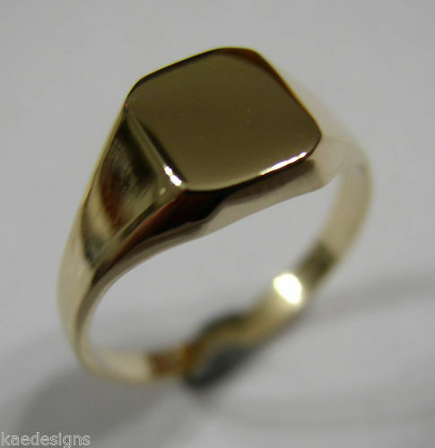 Kaedesigns, Full Genuine Solid 9ct 9k Yellow, Rose or White Gold Square Signet Ring 346