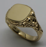 Kaedesigns Solid Genuine New 9ct Yellow Gold Square Engraved Signet Ring 335