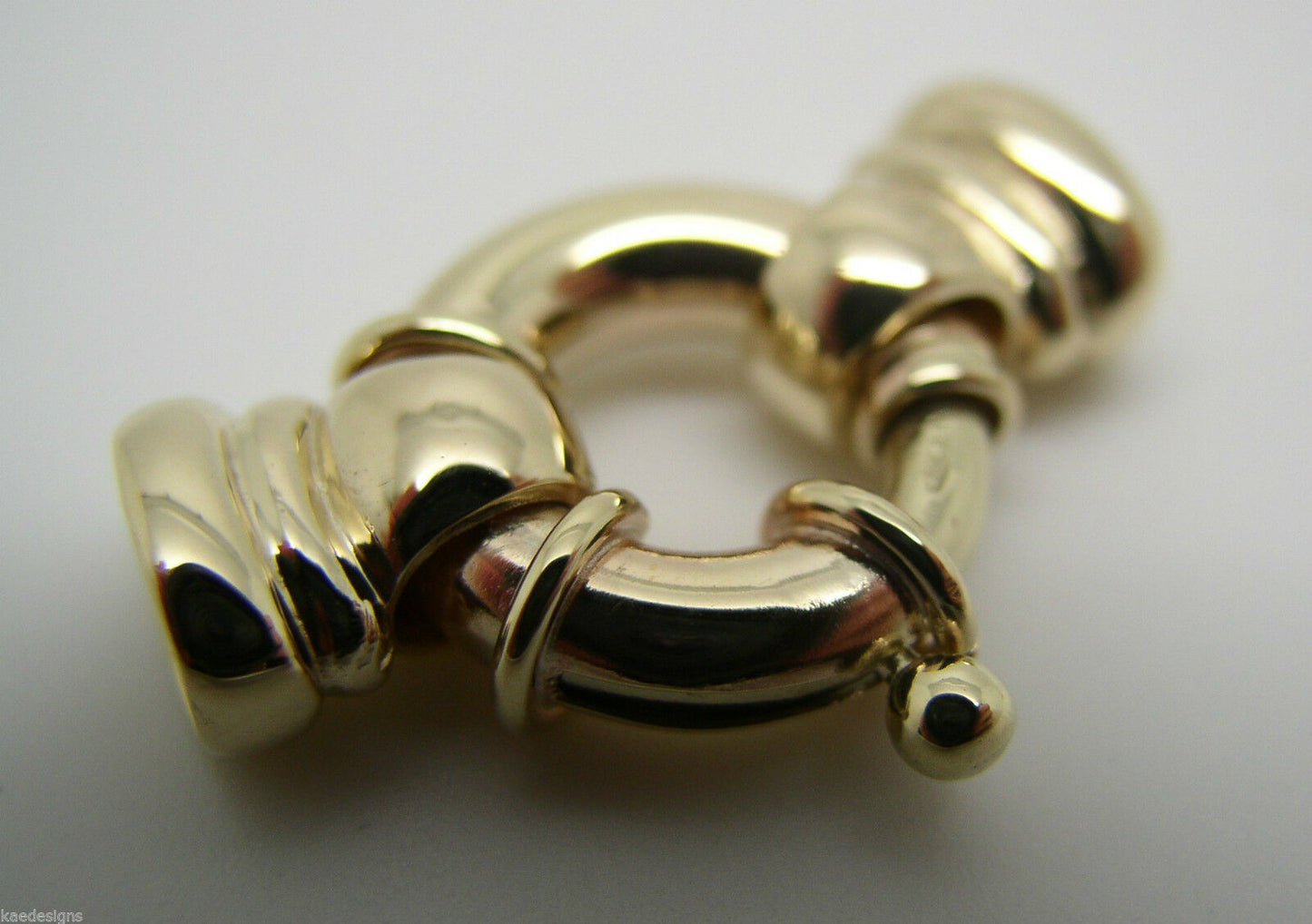 Kaedesigns, New 18mm Genuine 9ct 375 Large Yellow, Rose or White Gold Bolt Ring Clasp With Ends