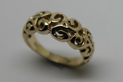 Kaedesigns, New Genuine 9ct 9kt Yellow, Rose or White Gold Solid Swirl Filigree Ring 358