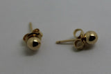 Kaedesigns, Genuine 14ct Yellow Gold 3mm Stud Ball Earrings