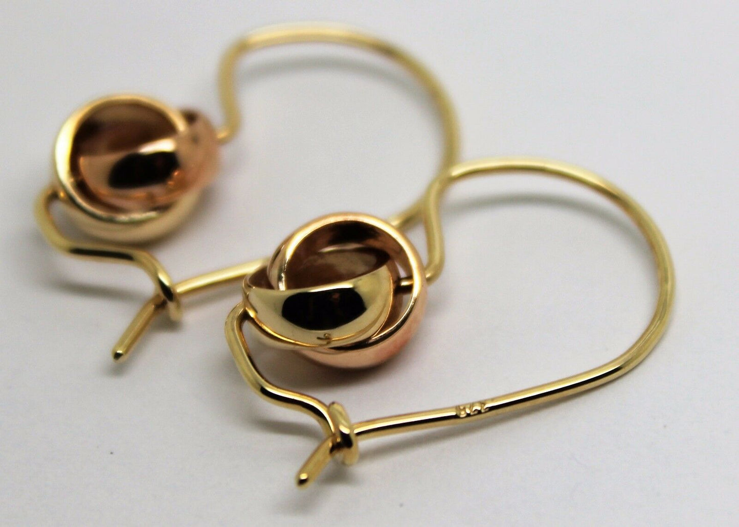 Kaedesigns New 9ct 8mm Yellow & Rose Gold Belcher Spinning Earrings