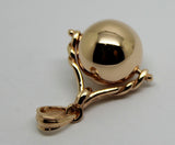 Genuine 9ct 9Kt Solid Yellow, Rose Or White Gold Euro 12mm Ball Spinner Pendant