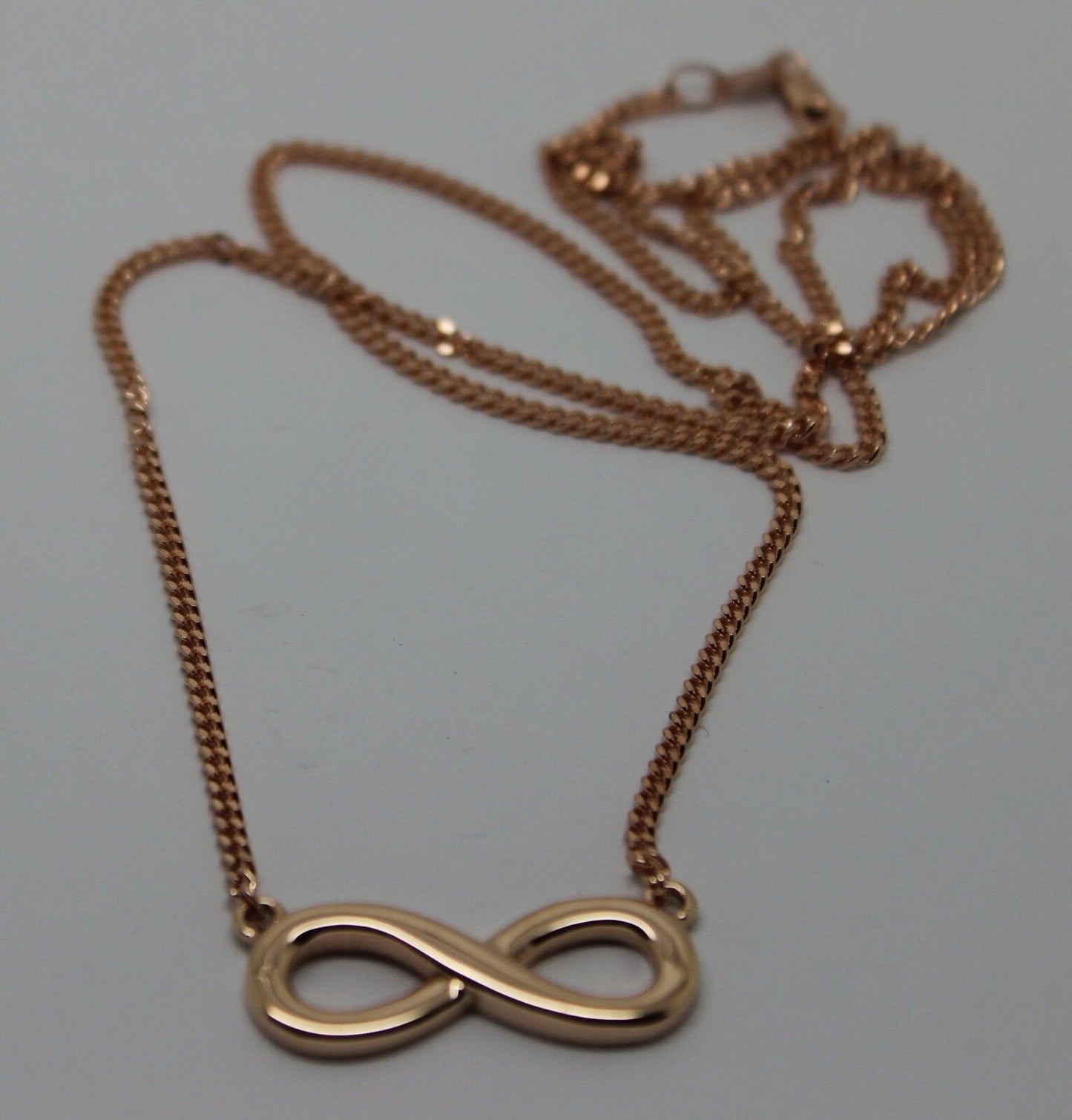 Kaedesigns 9ct 375 Solid Yellow, Rose or White Gold Infinity Long chain 56cm Kerb Curb Necklace