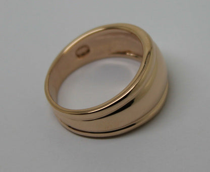 Genuine 9ct 9kt 375 Full Solid Yellow, Rose or White Gold Thick Dome Ring 10mm Wide Size T