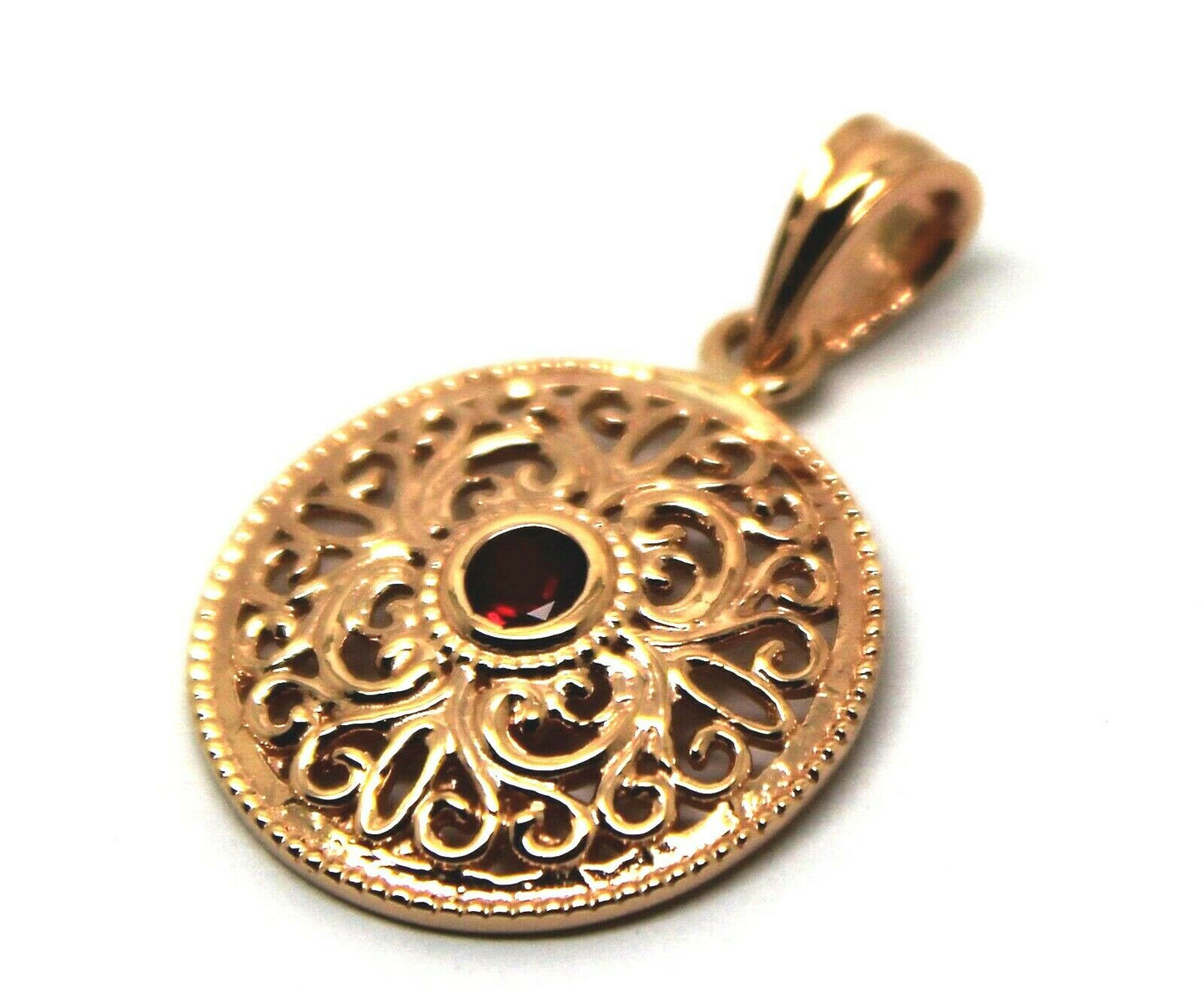 Kaedesigns, 9ct Yellow Gold or White Gold or Rose Gold filigree Ruby pendant