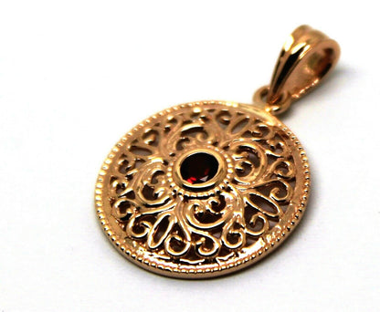 Kaedesigns, 9ct Yellow Gold or White Gold or Rose Gold filigree Ruby pendant