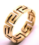 Kaedesigns Genuine Full Solid 14ct 14kt Heavy Yellow, Rose Or White Gold Greek Key Ring Size P / 7.5