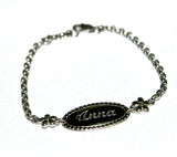 KAEDESIGNS, Baby or Childs 18ct 750 White Gold ID Belcher Engraved Bracelet
