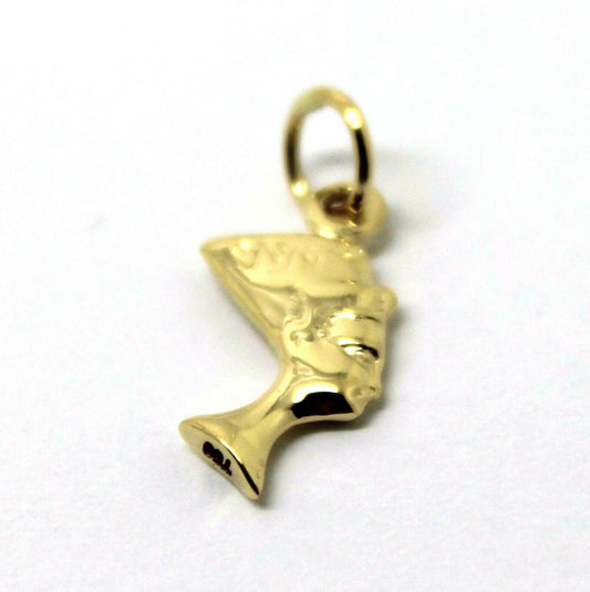 Genuine 18K Yellow Gold Small 3D Egyptian Nefertiti Charm