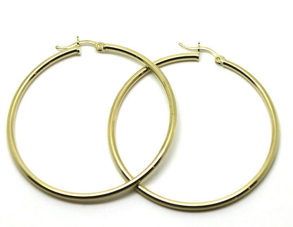 Genuine 9ct Yellow Gold Large 5cm Wide Hollow Hoop Round Earrings