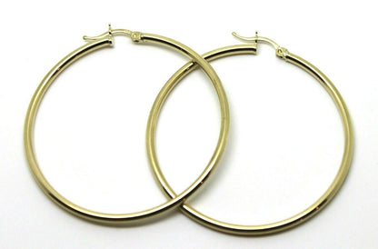 Genuine 9ct Yellow Gold Large 5cm Wide Hollow Hoop Round Earrings