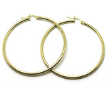 9ct Yellow Gold Large 5cm Wide Hollow Hoop Round Earrings *Free Express Post