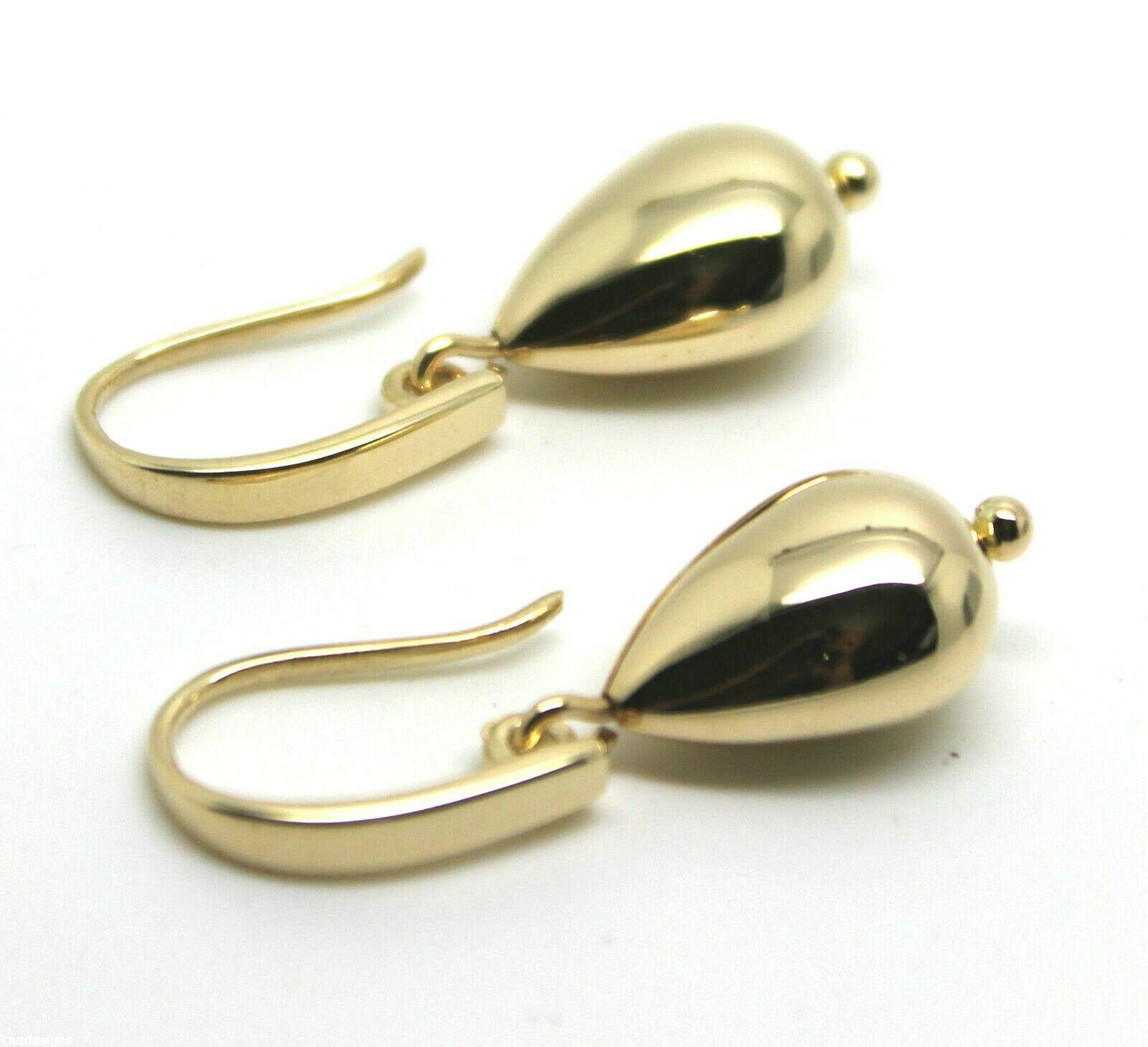 Kaedesigns Genuine New 9ct 9kt Solid Yellow, Rose or White Gold Tear Drop Hook Earrings