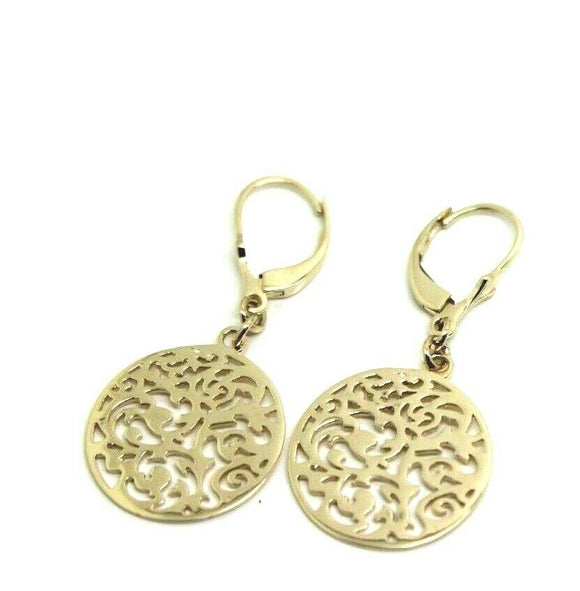 Genuine 9ct Yellow, Rose Or White Gold Antique Filigree Drop Earrings Continental hooks