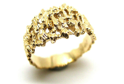 Kaedesigns New Size N 9ct 375 Full Solid Yellow, Rose or White Gold Nugget Ring