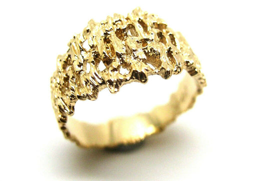 Kaedesigns New Size N 9ct 375 Full Solid Yellow, Rose or White Gold Nugget Ring