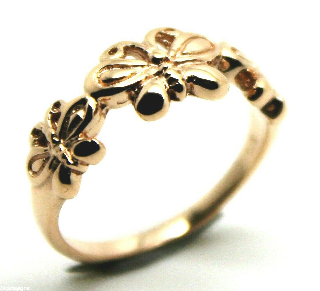 Genuine Solid 9ct White Or Rose Or Yellow Gold Butterfly Ring 282 Choose Size